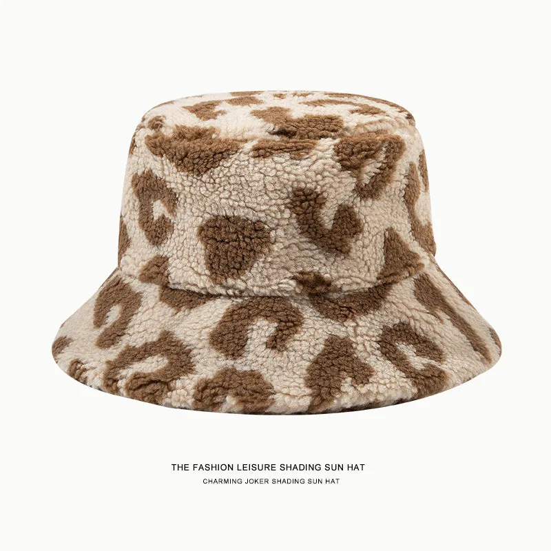 Leopard Fur Hat Bucket Hat