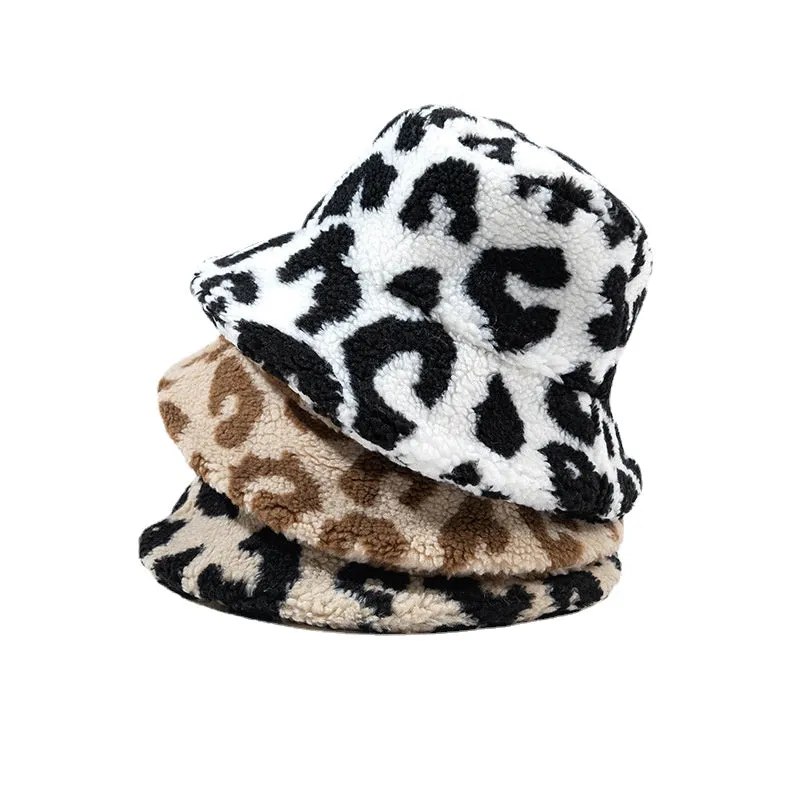 Leopard Fur Hat Bucket Hat