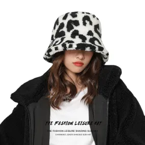 Leopard Fur Hat Bucket Hat