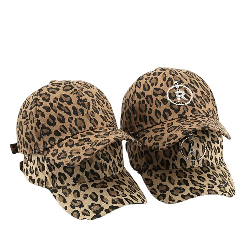 Leopard Fur Hat Leopard Print Curved Brim Baseball Cap