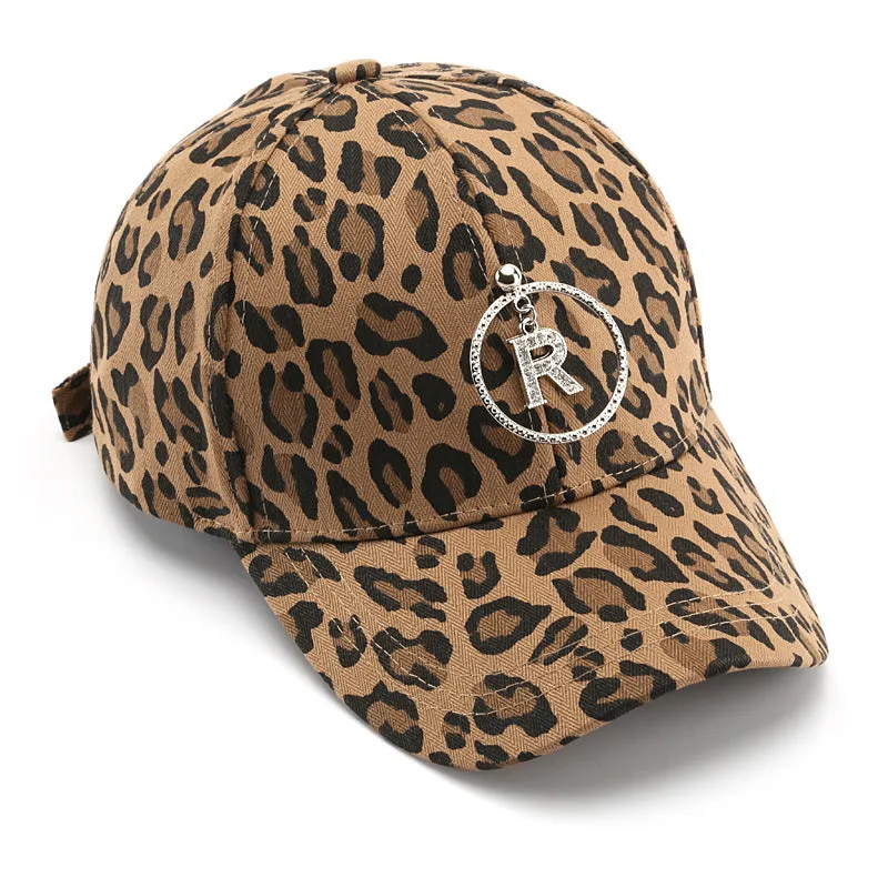 Leopard Fur Hat Leopard Print Curved Brim Baseball Cap