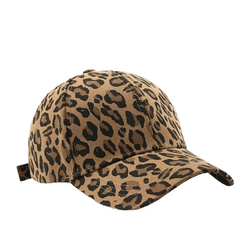 Leopard Fur Hat Leopard Print Curved Brim Baseball Cap