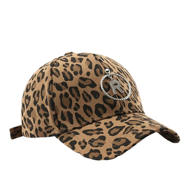 Leopard Fur Hat Leopard Print Curved Brim Baseball Cap