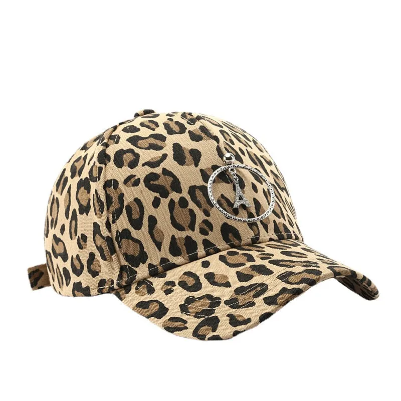 Leopard Fur Hat Leopard Print Curved Brim Baseball Cap