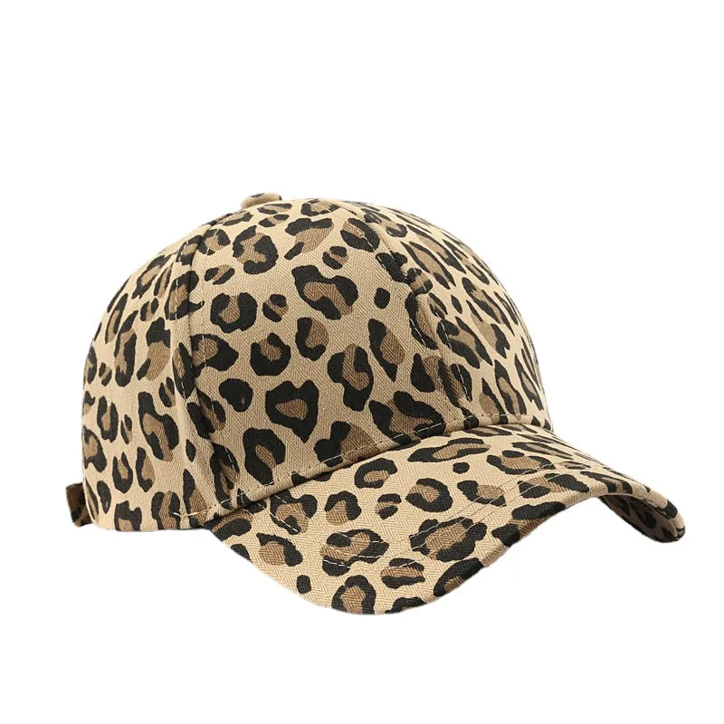 Leopard Fur Hat Leopard Print Curved Brim Baseball Cap