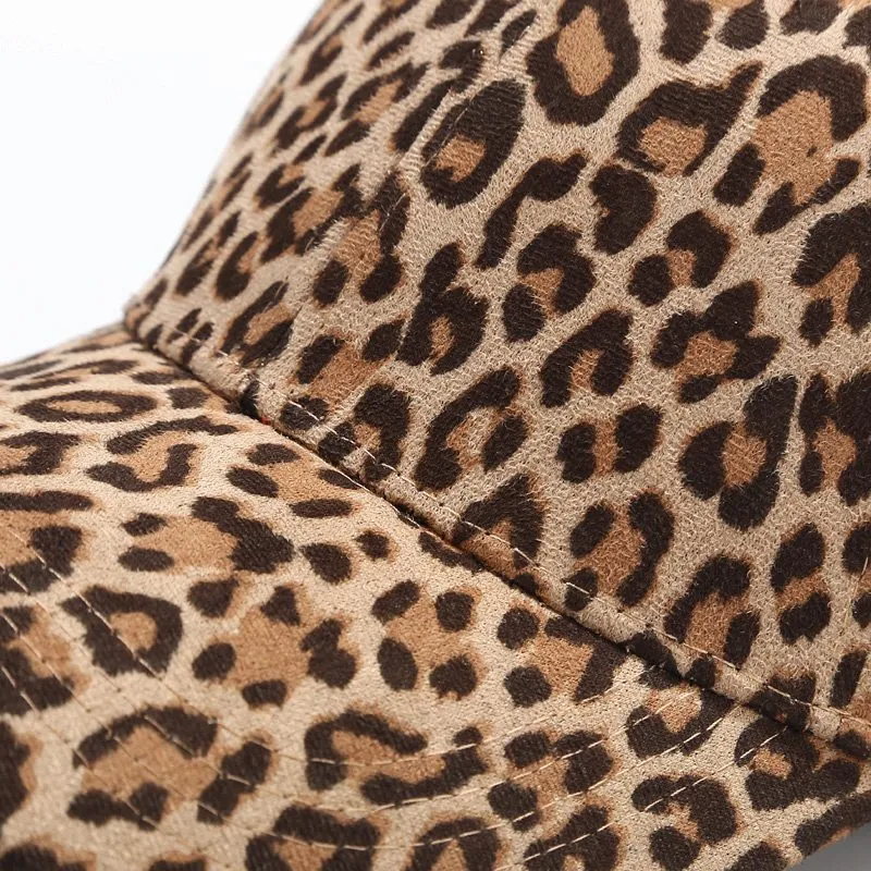 Leopard Fur Hat Peaked Cap Summer Sun Hat