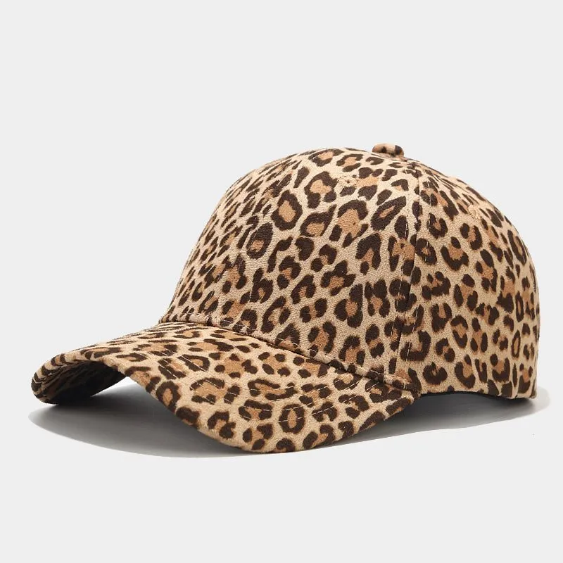 Leopard Fur Hat Peaked Cap Summer Sun Hat