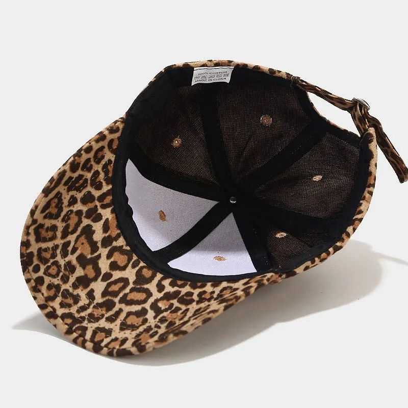 Leopard Fur Hat Peaked Cap Summer Sun Hat