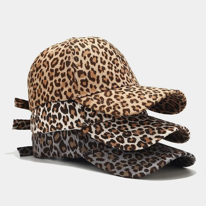 Leopard Fur Hat Peaked Cap Summer Sun Hat