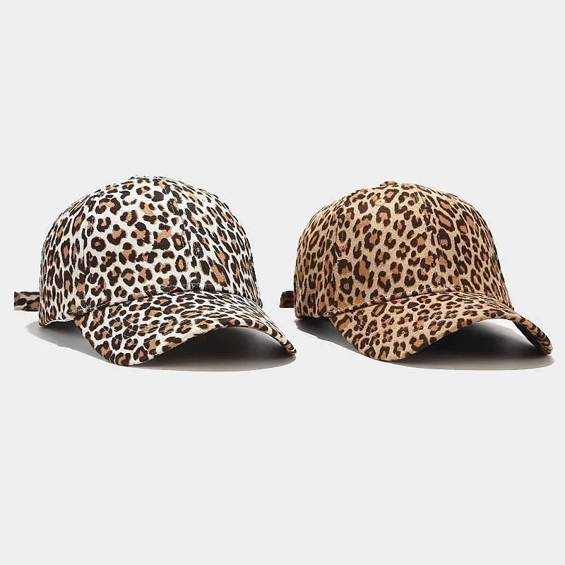 Leopard Fur Hat Peaked Cap Summer Sun Hat