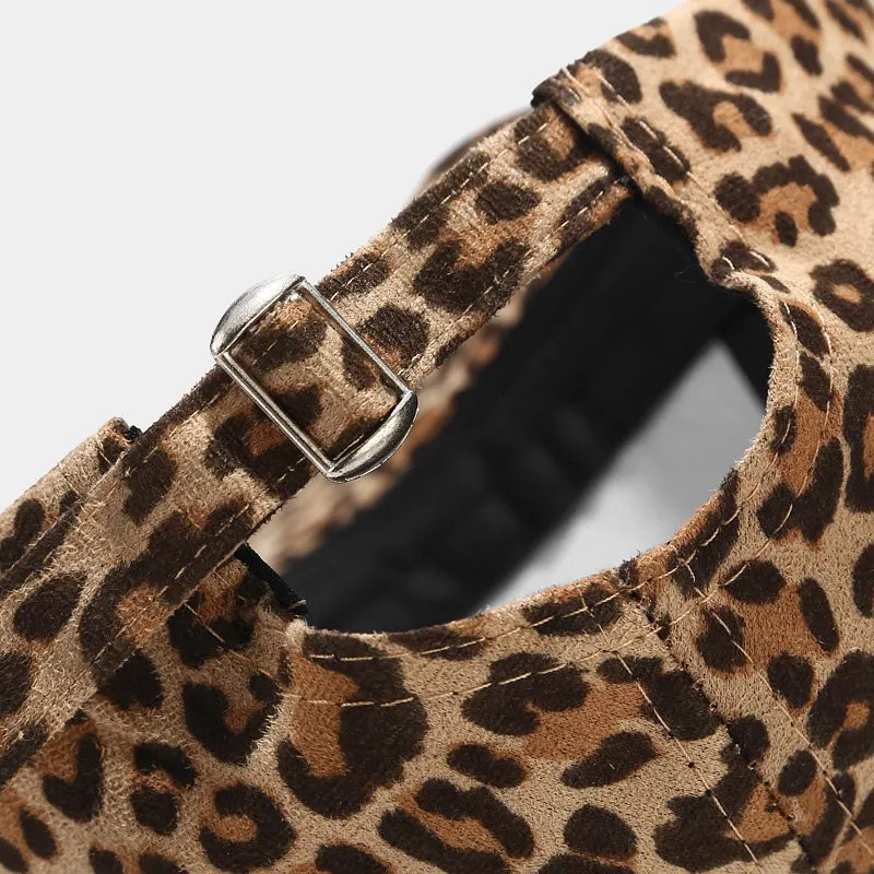 Leopard Fur Hat Peaked Cap Summer Sun Hat