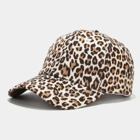 Leopard Fur Hat Peaked Cap Summer Sun Hat
