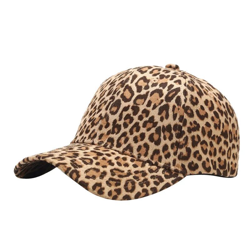 Leopard Fur Hat Peaked Cap Summer Sun Hat