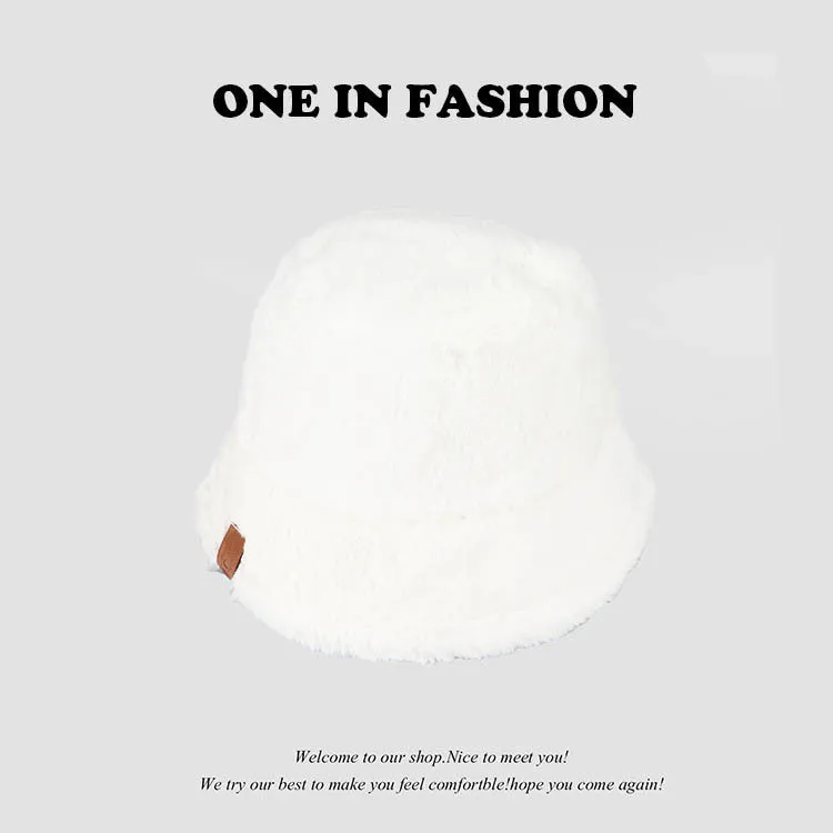 Leopard Fur Hat Retro Fisherman Hat