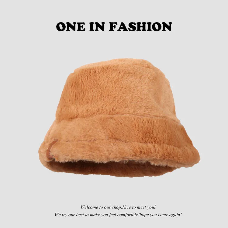 Leopard Fur Hat Retro Fisherman Hat