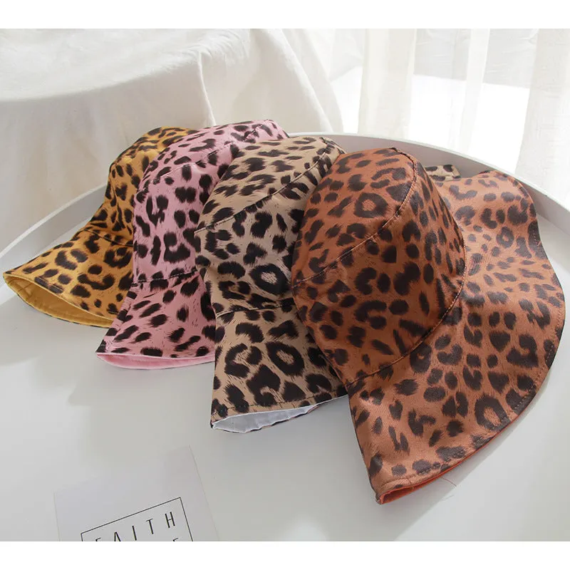 Leopard Fur Hat Spring Sun Hat