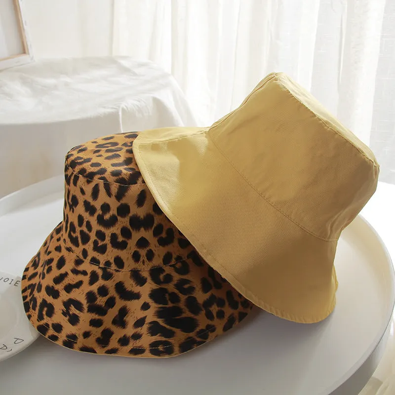 Leopard Fur Hat Spring Sun Hat