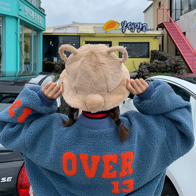 Leopard Fur Hat Thickened Bucket Hat