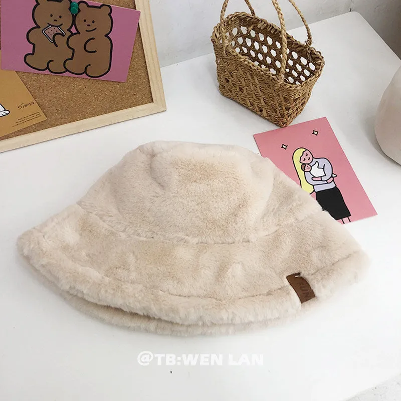Leopard Fur Hat Vintage Leopard Print Bucket Hat