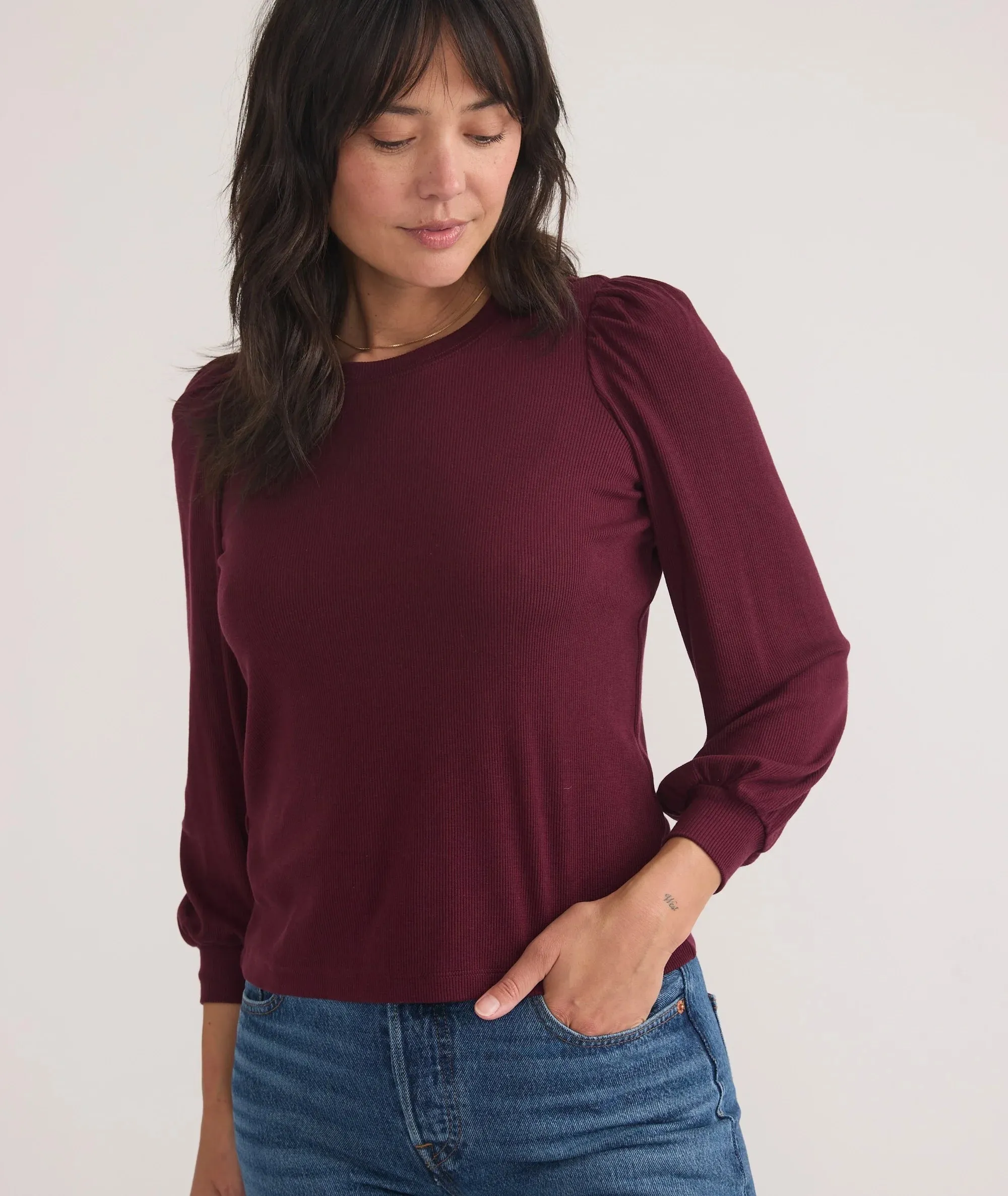 Lexi Rib Puff Sleeve Top
