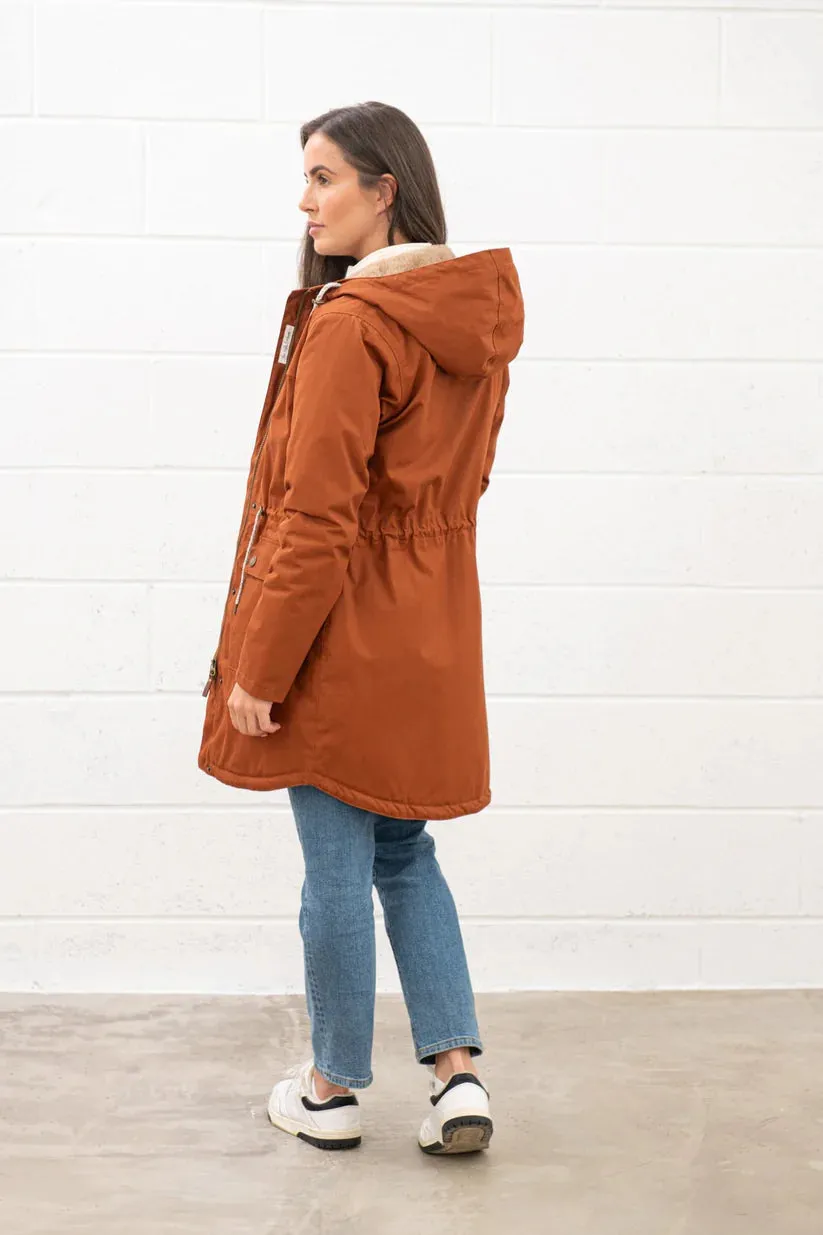 Lighthouse Isobel Ladies Long Coat Rust