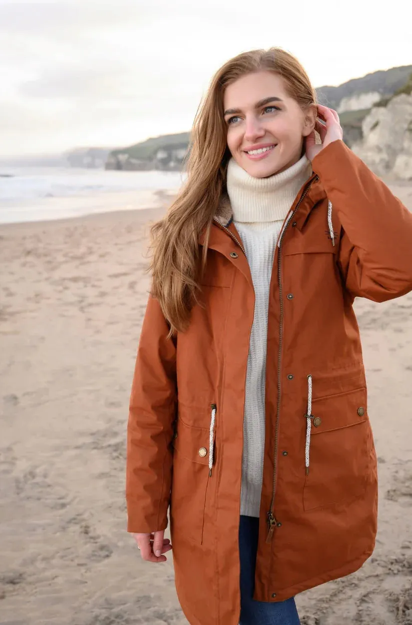 Lighthouse Isobel Ladies Long Coat Rust