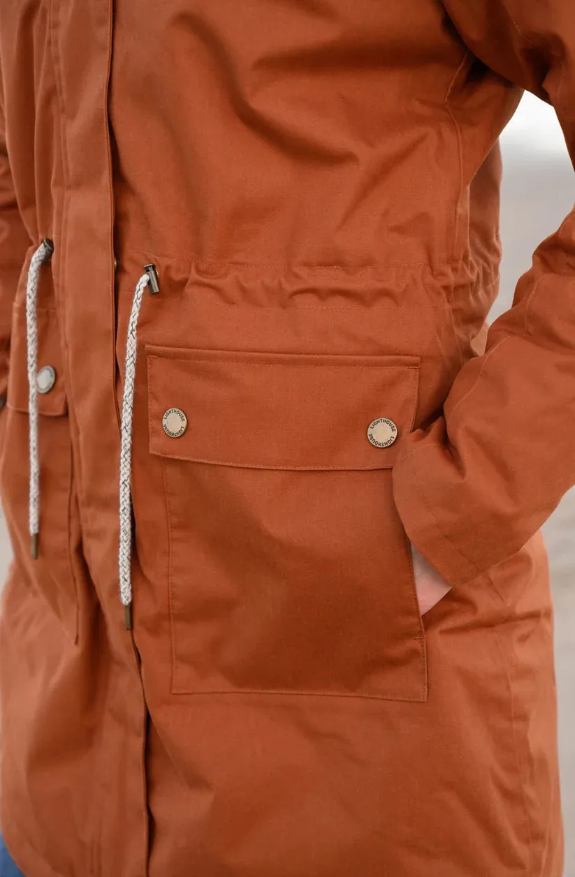 Lighthouse Isobel Ladies Long Coat Rust