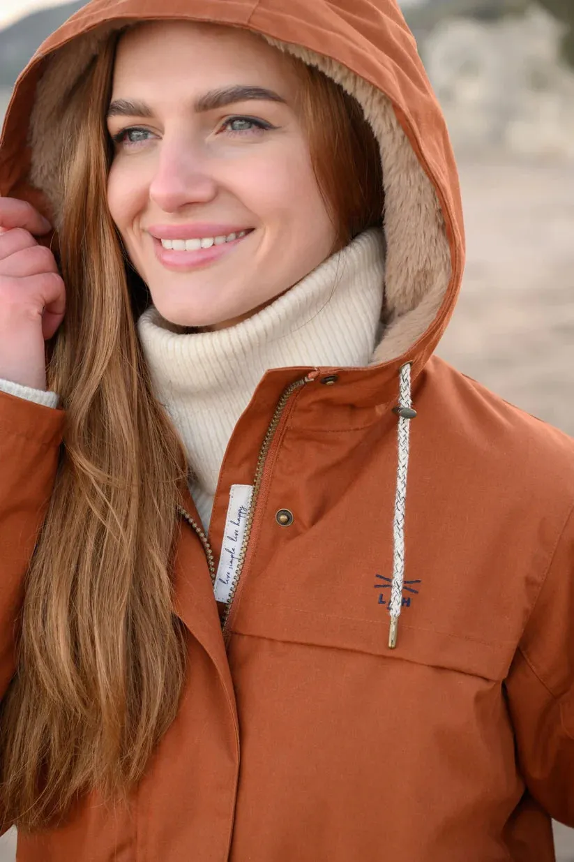 Lighthouse Isobel Ladies Long Coat Rust