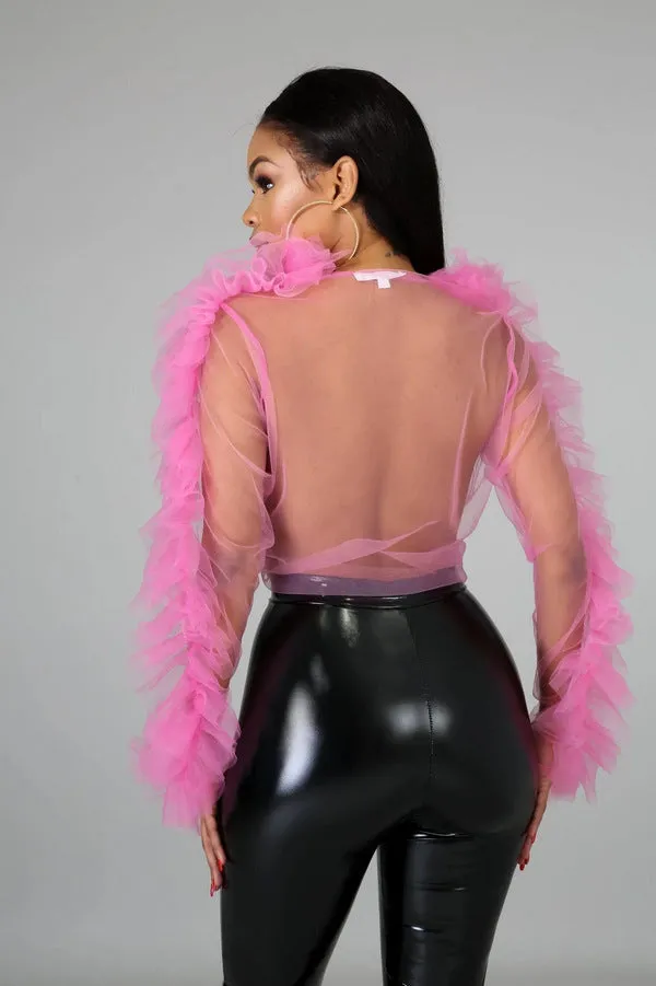 Long sleeve three layer screen top