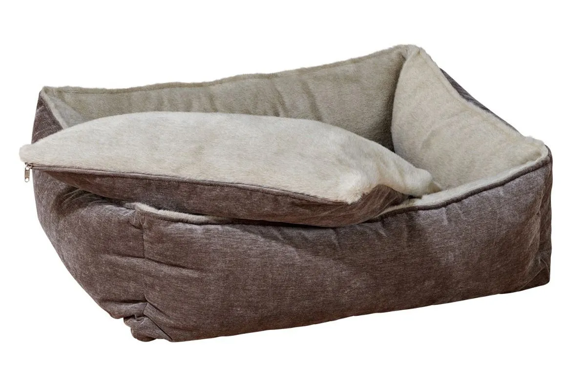 Lounger - Scoop Bed - Fawn Faux Fur