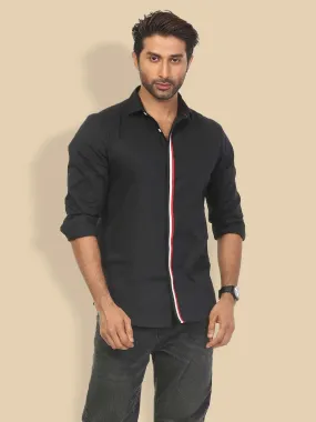 Men's Full Sleeve Black Casual Shirt