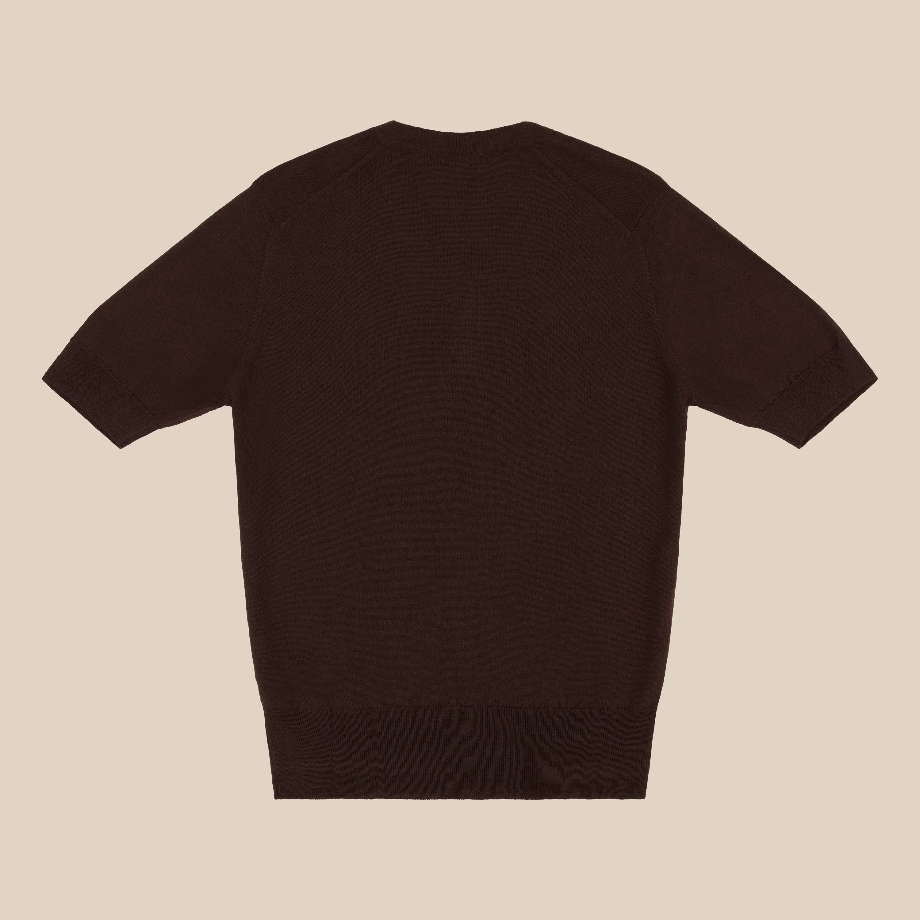 Merino rower's henley shirt in brown