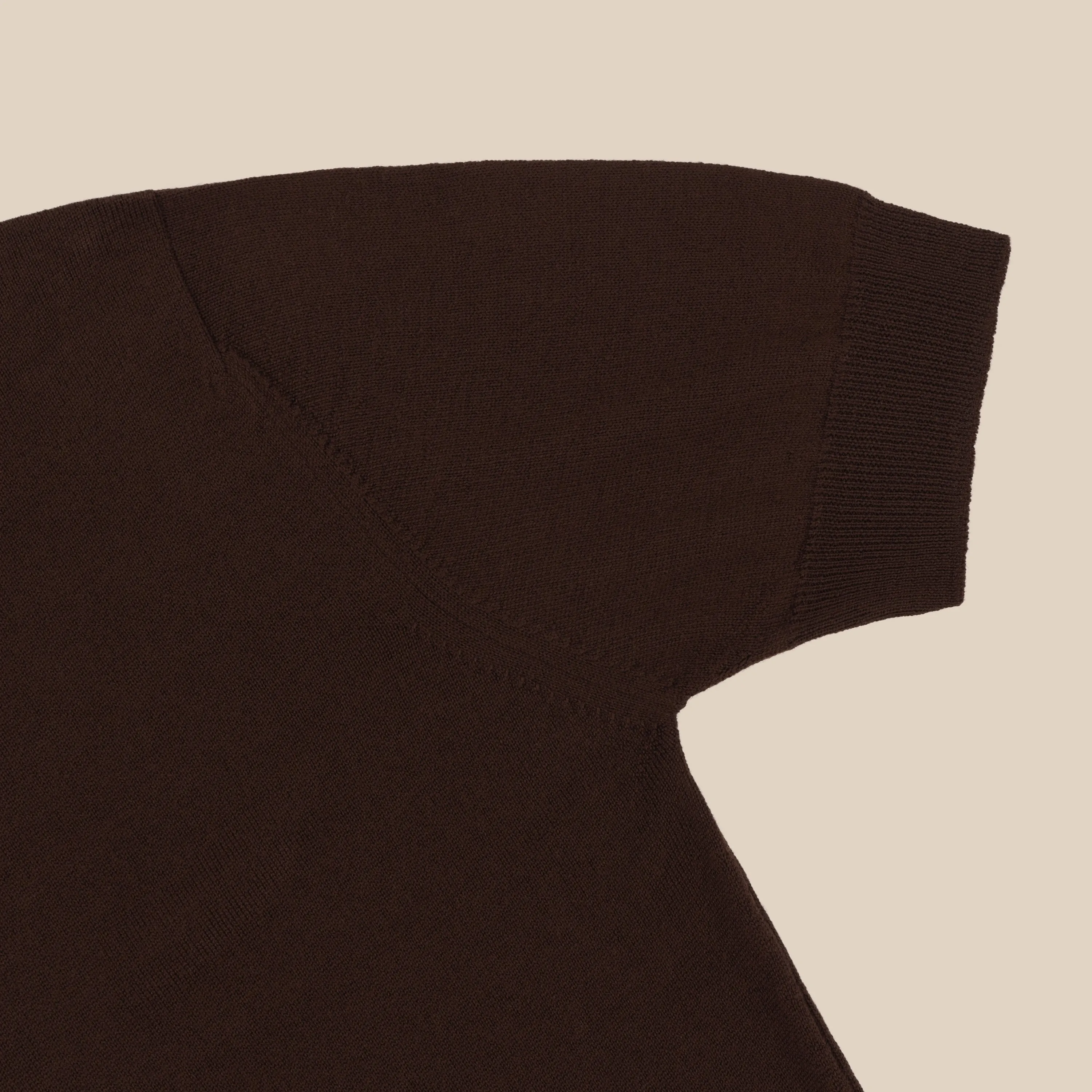 Merino rower's henley shirt in brown