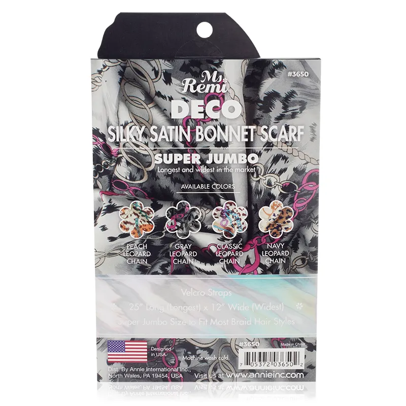 Ms. Remi Deco Silky Wide Edge Braid Bonnet Ultra Jumbo Leopard Chain Pattern