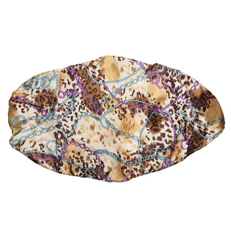 Ms. Remi Deco Silky Wide Edge Braid Bonnet Ultra Jumbo Leopard Chain Pattern