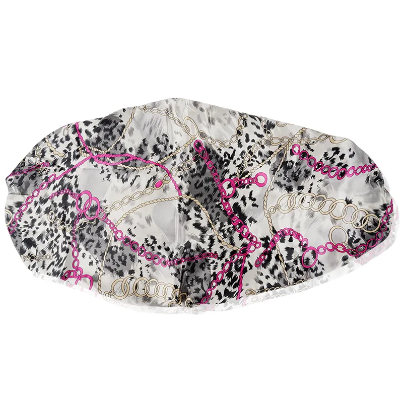 Ms. Remi Deco Silky Wide Edge Braid Bonnet Ultra Jumbo Leopard Chain Pattern