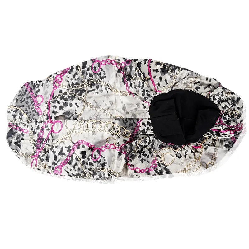 Ms. Remi Deco Silky Wide Edge Braid Bonnet Ultra Jumbo Leopard Chain Pattern