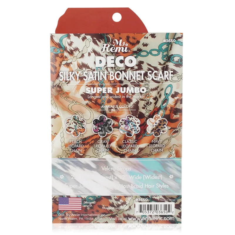 Ms. Remi Deco Silky Wide Edge Braid Bonnet Ultra Jumbo Leopard Chain Pattern