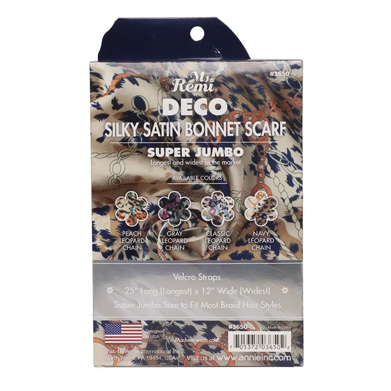 Ms. Remi Deco Silky Wide Edge Braid Bonnet Ultra Jumbo Leopard Chain Pattern