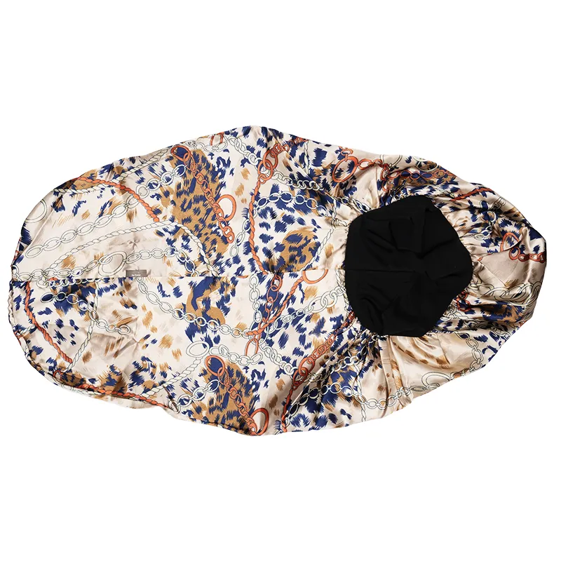 Ms. Remi Deco Silky Wide Edge Braid Bonnet Ultra Jumbo Leopard Chain Pattern
