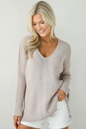 Notably Toasty Mauve Lightweight Knit Sweater