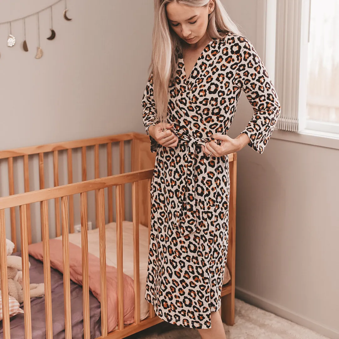 OiOi Mama Robe Natural Leopard