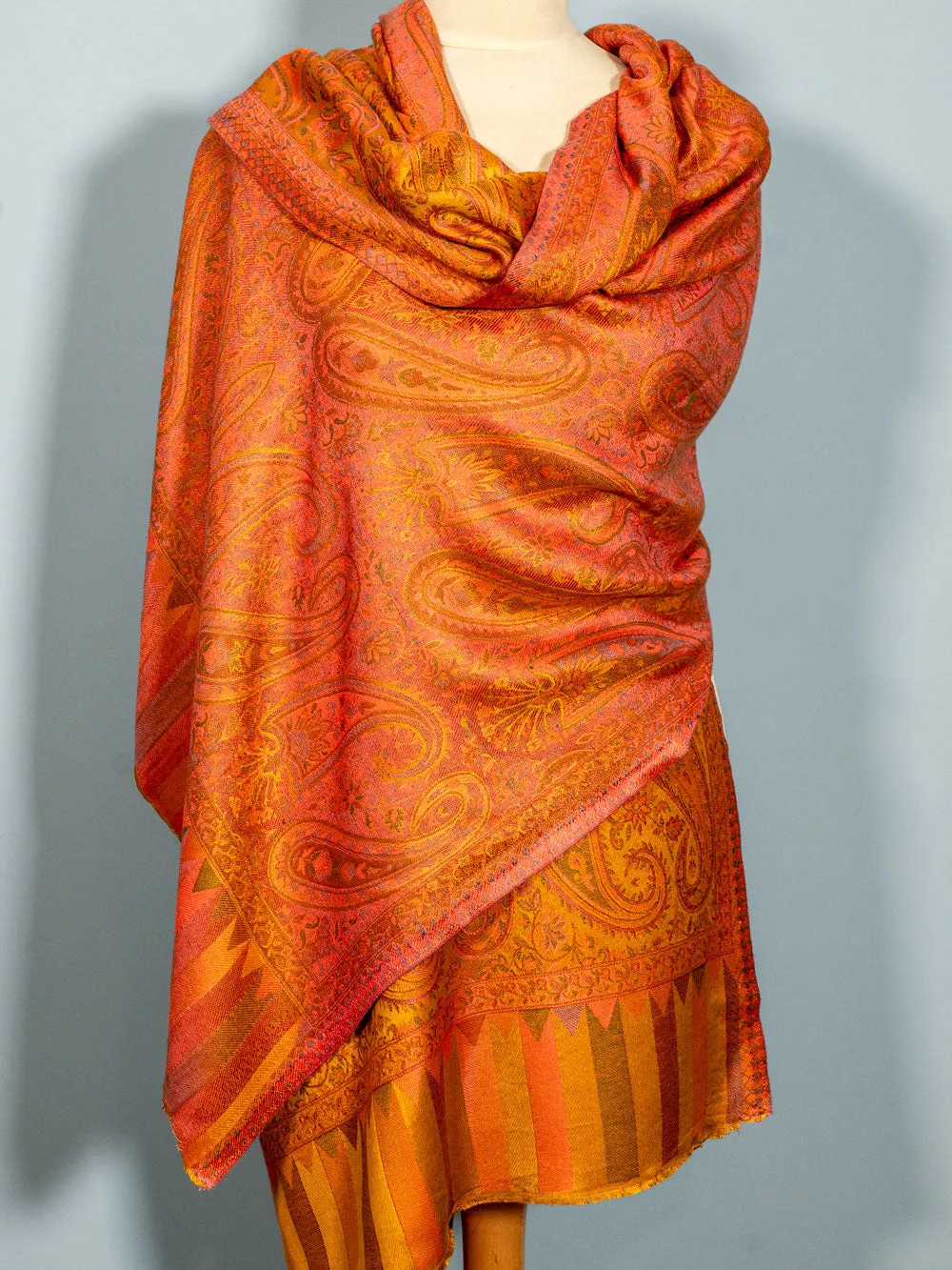Orange Flame Jacquard Scarf