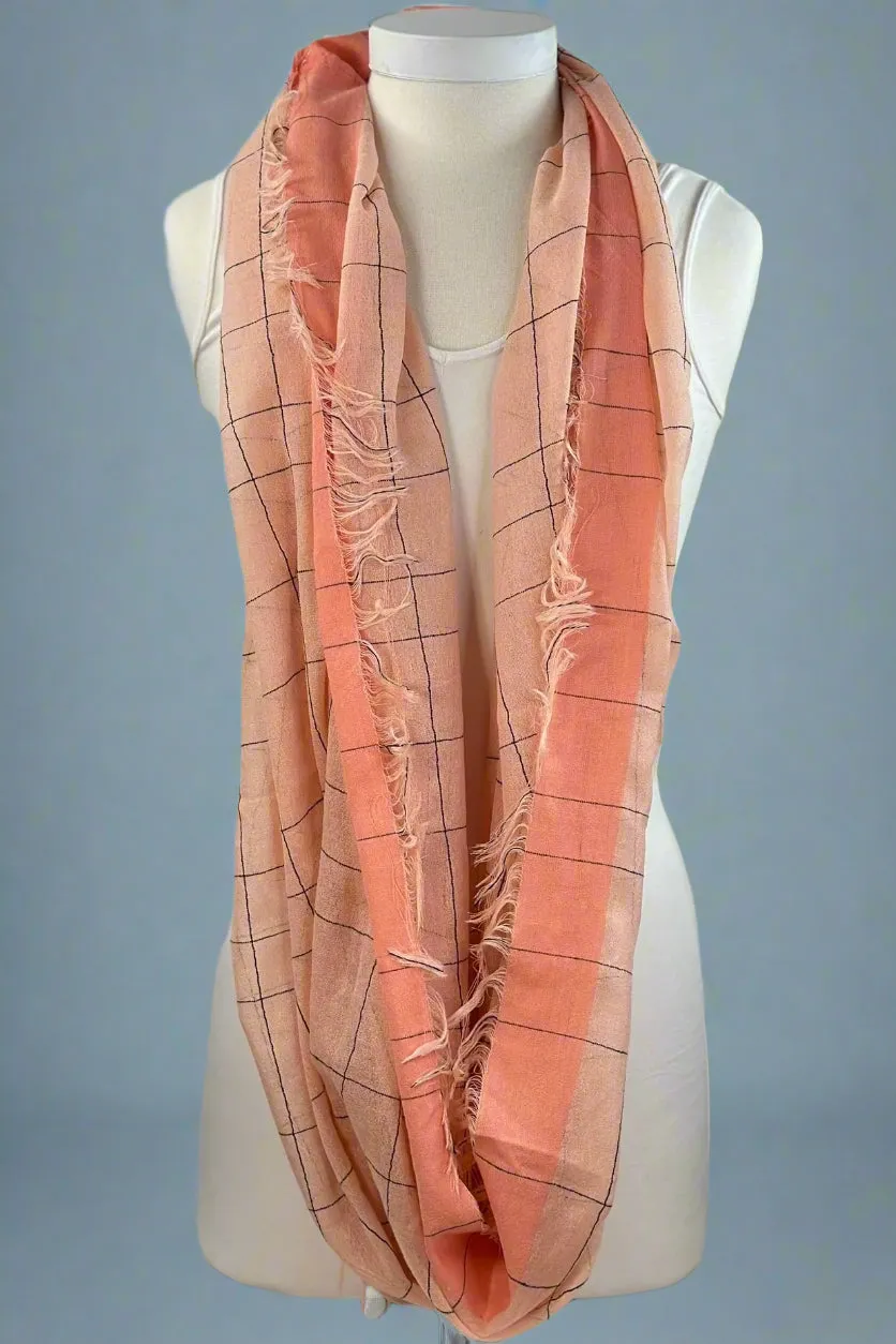 Pastel Grid Scarf Peach