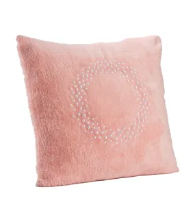 Pink Fur Pillow with Pearls