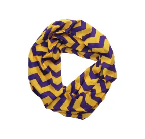 Purple & Gold Chevron Infinity Scarf