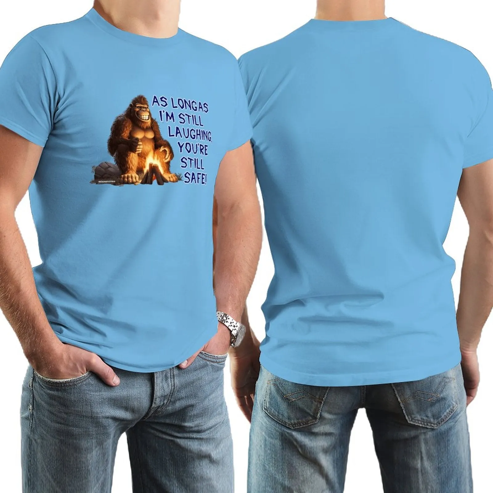 "As long as I'm still laughing...", Sasquatch, Bigfoot, Cotton Short Sleeve T-shirt