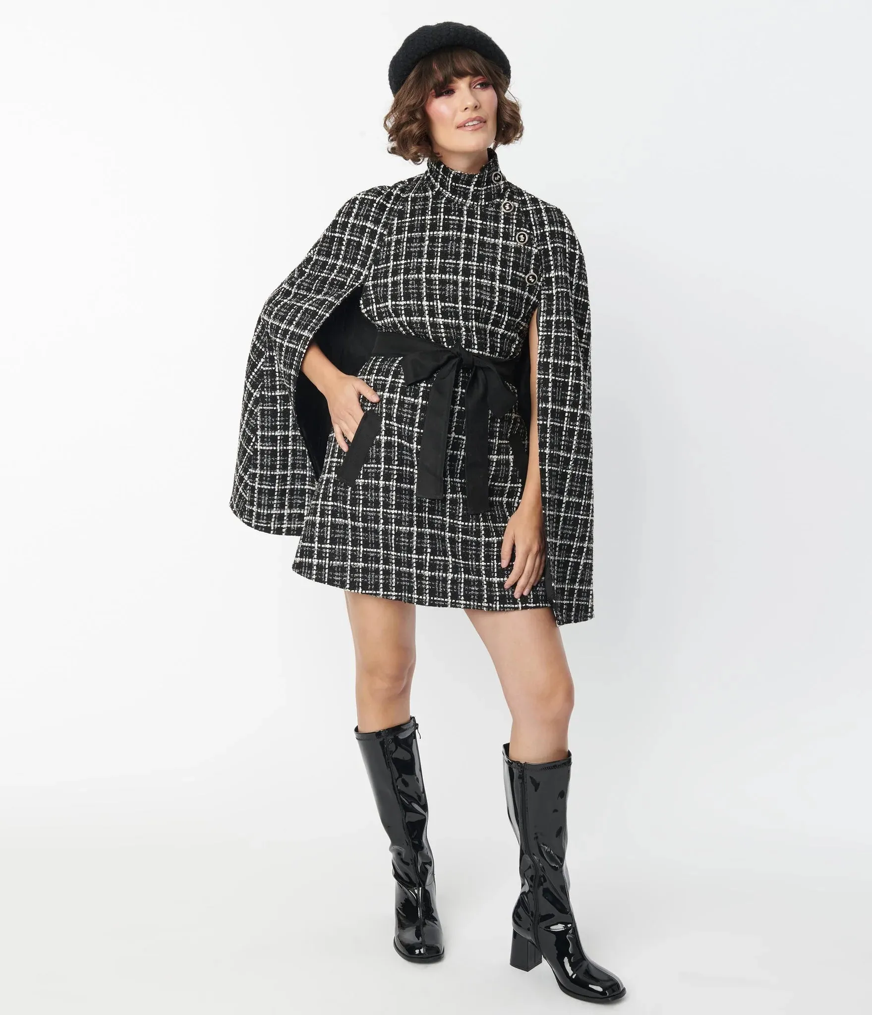 Savile Row Tweed Cape Coat by Smak Parlour