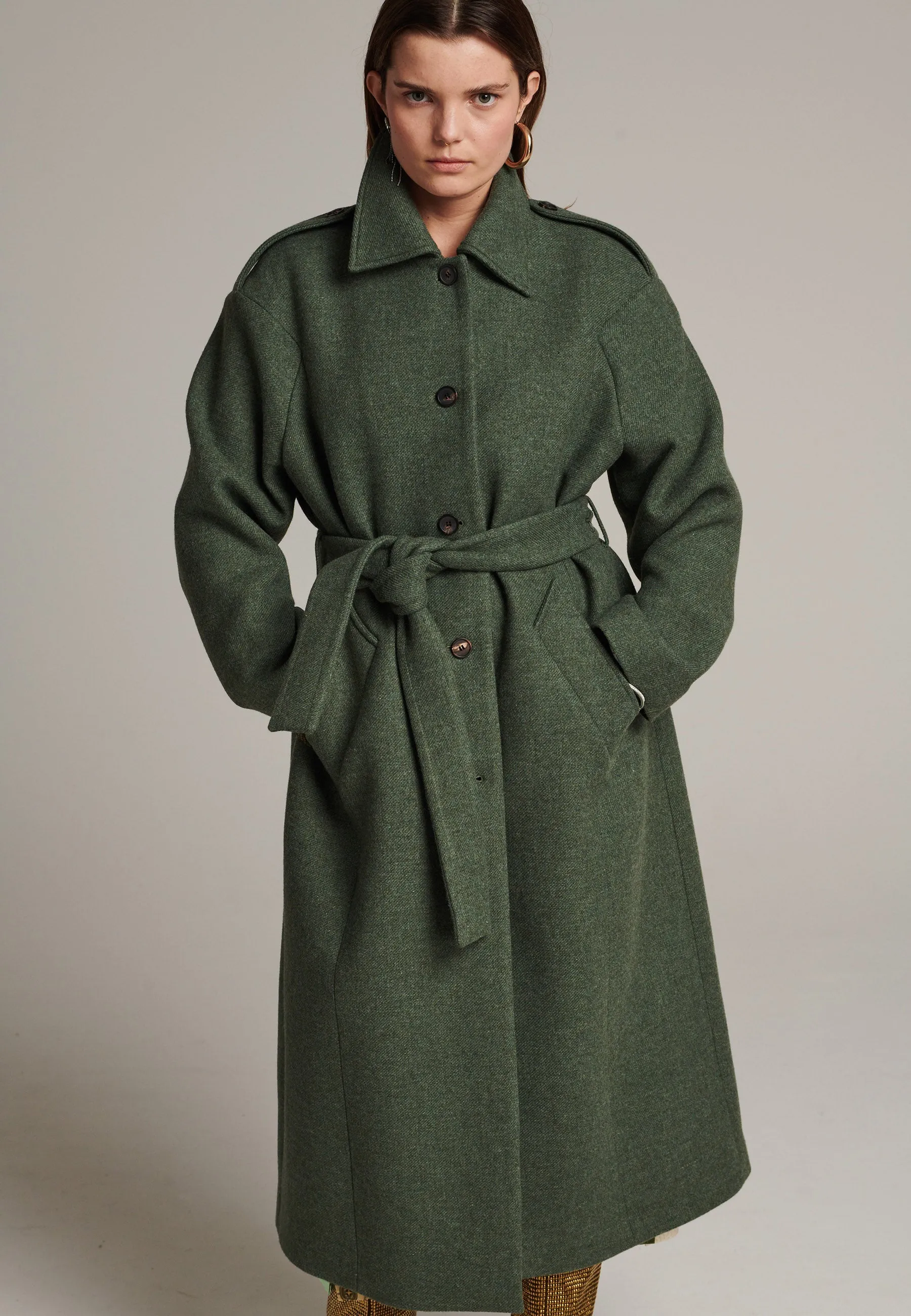 Seize green oversized coat