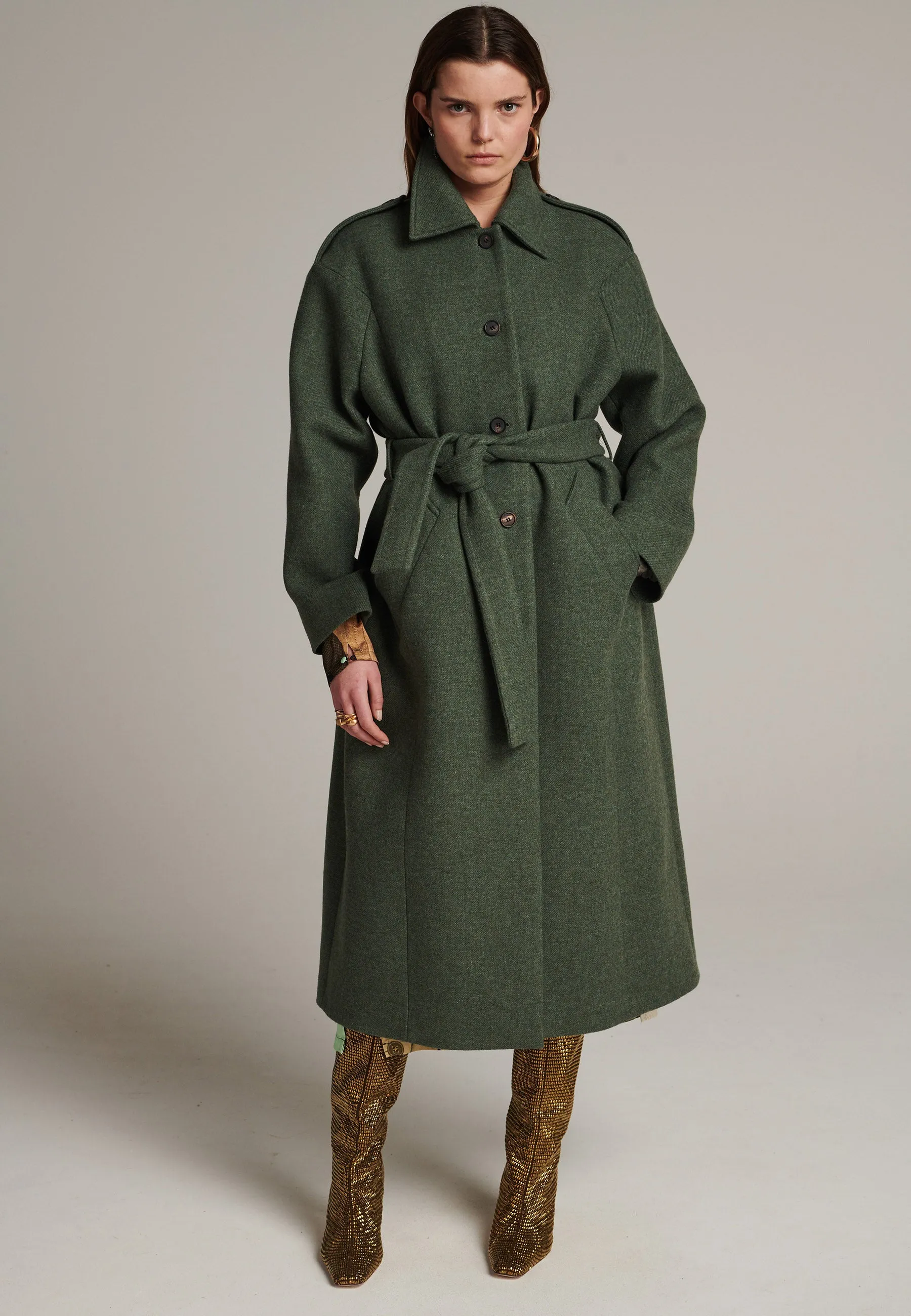 Seize green oversized coat